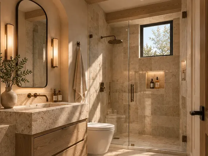 Casa Miguel guest bathroom 3D render