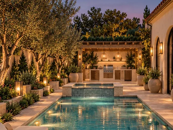 Casa Miguel pool + landscape 3D render